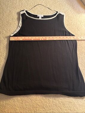 Charter Club Black Tank with White Trim
